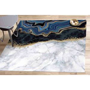 Tapis imprimé marbré bleu à l'encre alcoolisée chatoyante : Tapis doux non tissé, adapté aux animaux domestiques - Product Image 5