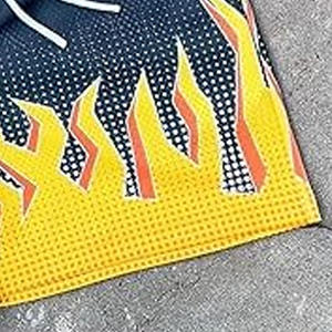 Venta al por mayor de pantalones cortos de baloncesto de malla de varias líneas de Hip-Hop de la calle de los hombres con cordón de moda Pantalones deportivos de Fitness hechos por los deportes de vestir - Product Image 6