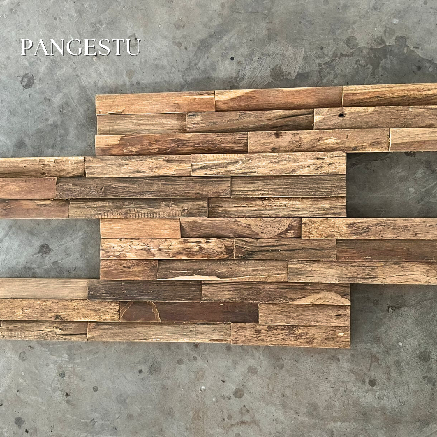 Natural teak tones Light brown to deep brown variations