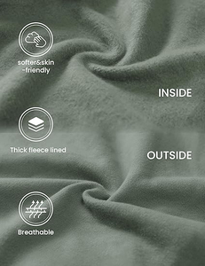 Sudadera con media cremallera y forro polar para mujer, Jersey suave, cuello embudo, manga larga con bolsillos, agujeros para el pulgar para el invierno - Product Image 4