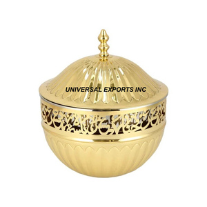 <b>Silver</b> And Gold Finished Metal Hotpot Superior Quality Handmade Casserole <b>Top</b> Selling Luxury new Metal Food Warmer - Product Image 4