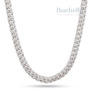 JOYAS BUEBELLA 14K Chapado en oro 925 Plata de ley 10mm Iced Out Hip Hop Miami Cadena de eslabones cubanos Joyería de moissanita para mujer - Product Image 5