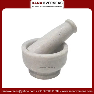 White SoapStone Mortar and Pestle Set Eco-Friendly for Spices <b>Herbs</b> Medicine <b>Grinder</b> & Crusher at Wholesale Price - Product Image 2