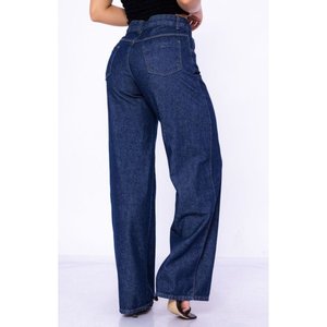 Vaqueros de mezclilla de pierna ancha para mujer, elegantes, de lujo, a la moda, de cintura alta, ajuste holgado, azul piedra, ecológicos, estilo casual urbano, prenda de moda. - Product Image 5