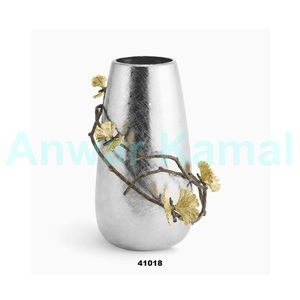 Luxury <b>Unique</b> Handmade Metal Flower <b>Vase</b> for Home Decoration Wedding Tabletop Centerpiece Flower Pot - Product Image 1