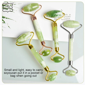 ชุดลูกกลิ้งนวดหน้าลูกกลิ้งหยกธรรมชาติสีเขียว2025บรรจุในกล่อง - Product Image 5