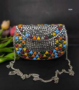 Bolso de Noche Impermeable de Mosaico Metálico Hecho a Medida, con Azulejos Reflectantes, Cierre de Botón, Elegante y Brillante para un Estilo de Alta Costura - Product Image 6