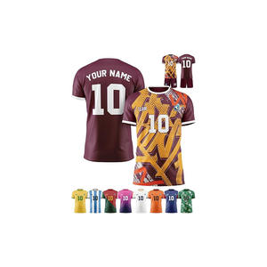 Maillot de football personnalisé de haute qualité, uniforme personnalisé, nom de l'équipe, numéro, logo, 100% polyester, séchage rapide, manches courtes, été pour - Product Image 4