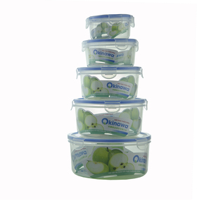 Contenedores de almacenamiento de alimentos por inyección de PP de 5 piezas, tapas transparentes con cierre a presión, aptas para microondas, sin BPA para el almuerzo, preparación de comidas, almacenamiento de sobras - Product Image 1