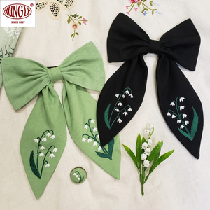Accesorio de bordado de algodón con lazo de moda para niña - Product Image 3