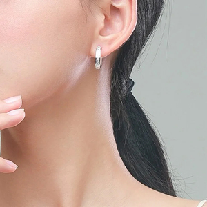 Fine Earrings 925 Sterling Silver VVS Moissanite Diamond <b>Hoop</b> Earrings for Women <b>Gold</b> Plated Fine Jewelry for Gift Occasions - Product Image 4