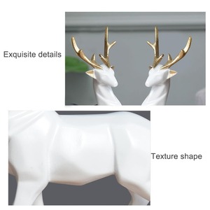 Lot de 2 décorations de vacances minimalistes en forme de renne blanc, idéales pour l'affichage de bureau ou la décoration de la maison. - Product Image 5
