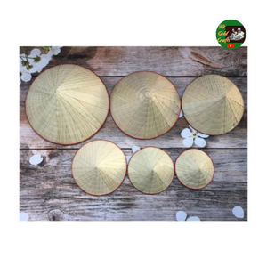 Chapeau conique vietnamien écologique Non La, en feuille de bambou fait main, chapeau conique en bambou Non La unique peint à la main, chapeau en feuille de palmier - Product Image 4