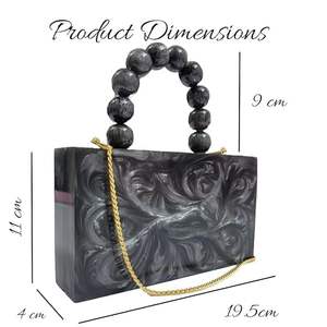 Pochette élégante en résine pour femmes avec un design géométrique unique pour les soirées et les mariages à un prix abordable - Product Image 2