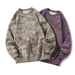 Sudadera de Cuello Redondo con Diseño de Bolsillo Informal, Teñida con Té, 100% Algodón Orgánico para Hombre, Invierno, Servicio OEM, Estilo Urbano - Product Image 1