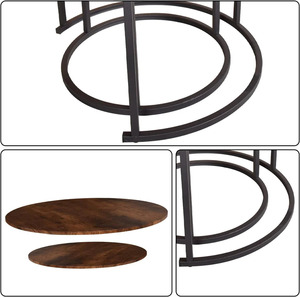 Luxury <b>Console</b> Side <b>Table</b> with Brown <b>Marble</b> Top and Wrought Metal Body Eye-Catching Dining <b>Table</b> at Wholesale Price - Product Image 5