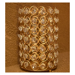 Soporte de luz de té de Metal y cristal dorado, decoración del hogar para barco, centro de mesa de fiesta, soporte superior para candelabros de boda - Product Image 5