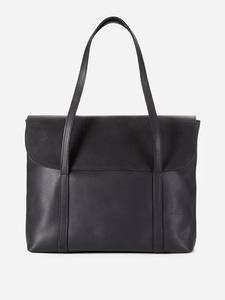 Sac fourre-tout en cuir véritable pour femme, sac à main de travail, grand sac à bandoulière pour ordinateur portable, sac de shopping minimaliste, doux, quotidien, tendance, fermeture éclair simple - Product Image 3