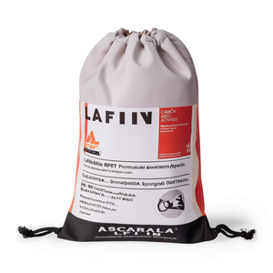 Sacche sportive promozionali con coulisse in RPET sostenibile Lafin - Product Image 2