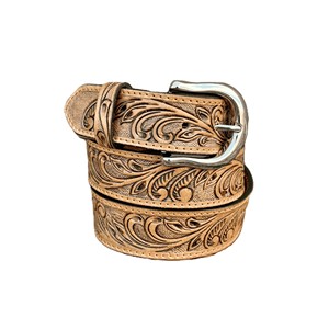Handmade Cowboy Belt for <b>Men</b> Western Style Embossed Genuine Leather with Removable Tooled for Buckle - Product Image 3