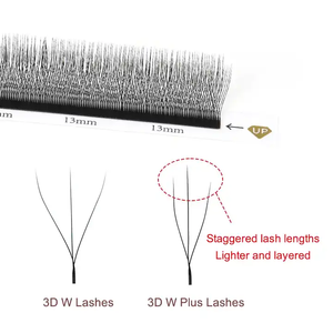 50% OFF Custom Private Label 0.03 0.05 0.07 Korean PBT Fiber Super Dark <b>Premade</b> Long Stem Thin Base Promade Volume <b>Fans</b> - Product Image 4