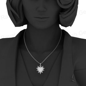 Solide 925 Argent 12mm Ensemble Coeur Semi Montage CZ Réglage Charme Pendentif pour Résine et Cendres Travail Mémorial DIY Bijoux Résultats - Product Image 6