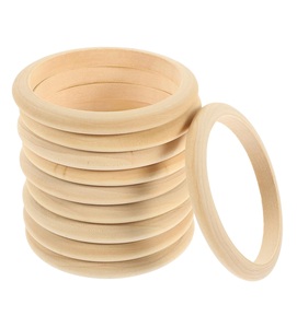 10 Uds. De pulseras de brazalete de madera, anillo de madera redondo Natural sin terminar para proyectos de manualidades DIY, tamaños de rondas para manualidades de madera - Product Image 1