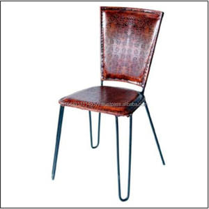 Chaise en cuir tanné véritable antique moderne jambes d'épingle à cheveux cousues à la main pour entrepôt de bar à domicile bureau à domicile-comparer la part plus grande - Product Image 2