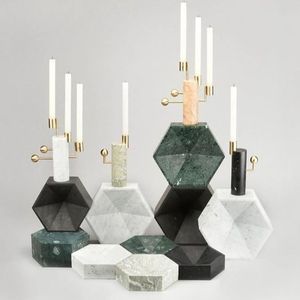 Prix le plus bas nouvelle forme marbre blanc bougeoir support de pilier forme personnalisée chauffe-plat bougeoir à prix compétitif - Product Image 3