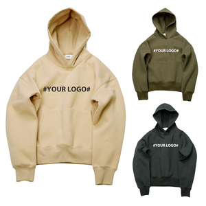 Sweat à capuche pour homme en molleton épais uni à manches longues, logo personnalisé, streetwear de marque, 100% coton, brodé, taille plus, grande taille - Product Image 1