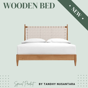 Lit nordique en bois de teck naturel Lit en bois super confortable Queen Size directement à l'usine - Product Image 6