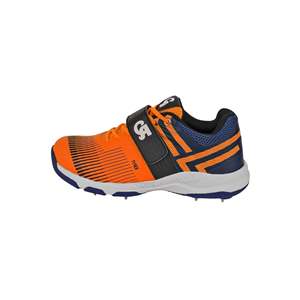 Zapatos de Cricket CA PRO Gripper para Niños M8 con Tacos en Naranja/Azul Marino, Forro de Goma para Entrenamiento de Verano - Product Image 4