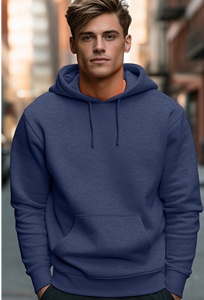Sudadera con capucha informal de 400gsm de alta calidad ODM/OEM, patrón sólido de invierno, etiqueta de cuello personalizada, bolsillo de canguro, técnica teñida lisa - Product Image 3