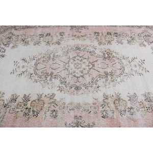 Tapis turc 5,3x9,6 pi (161x293 cm), tapis vintage blanc patchwork - Product Image 4
