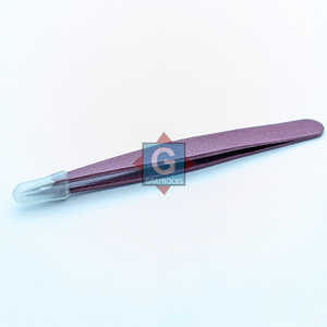 Pince à épiler en acier inoxydable Gray Rocks, outil de beauté, pointe fine, couleur et logo personnalisés, pour femmes - Product Image 2