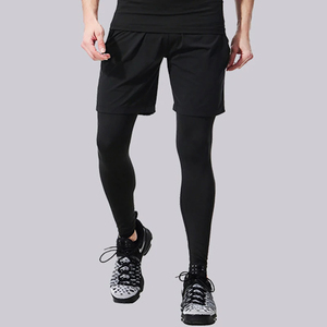 Pantalones de compresión de secado rápido de cintura media para hombre de alta calidad, mallas transpirables para gimnasio, deportes, correr, Fitness, Spandex, mallas de Yoga sólidas - Product Image 4
