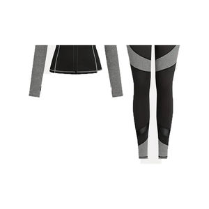Conjunto de Yoga para Mujer, Estilo Urbano, Transpirable, Suave y Elástico, de Spandex/Poliéster, Top Corto Sólido y Leggings Largos - Product Image 4