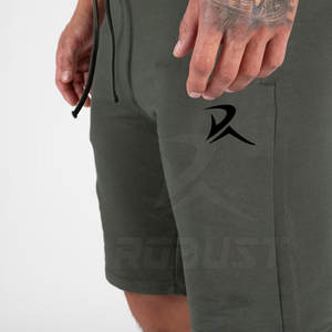 2024 hommes Shorts de gymnastique personnalisé haute rue Style solide motif non tissé tissage décontracté et à la mode entraînement vêtements de course - Product Image 6