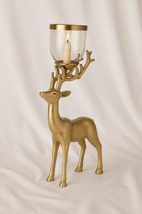 เชิงเทียนโลหะสีทองรูปทรงกวางที่มีขนาดแตกต่างกันสำหรับตกแต่งบ้าน - Product Image 4