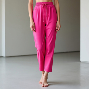 <b>Women</b> 100% Cotton Baggy <b>Trouser</b> Pajama High Drawstring Waist <b>Summer</b> <b>Trouser</b> Pajama Ladies - Product Image 5