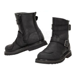 Bottes d'hiver imperméables pour hommes en cuir véritable avec fermeture éclair, mi-mollet, légères, pour moto et motard - Product Image 2