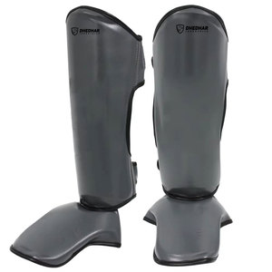Fully Customized Logo Printing High Quality Leather Shin Guard-<b>Protective</b> Lightweight Eco-Friendly Adjustable Adult Size - Product Image 1