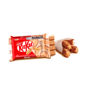 Kit Kats Churros 41.5g Los ingredientes incluyen emulsionantes, lecitina de soja y poliglicerol poliricinoleato para una textura suave. - Product Image 1