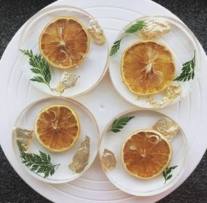 ชุดที่รองแก้วไม้และเรซินอีพ็อกซี่เครื่องจักร GARDEN-THEMED ถาดรองแก้วแบบทันสมัย - Product Image 5