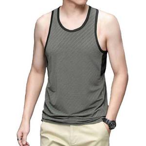 Camisetas sin mangas de talla grande transpirables de secado rápido para hombre, camisetas sin mangas de punto sin mangas para entrenamiento de gimnasio deportivo con logotipo personalizado, OEM - Product Image 3
