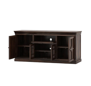 Meuble TV moderne en bois massif, réglable, fait main, écologique et multifonctionnel pour appartement, salon, maison - Product Image 1