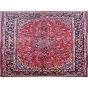 Tapis persan noué à la main en laine et coton naturels 10'8'' X 6'11'' Pan419 - Product Image 1