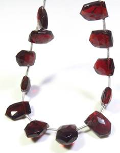 Mozambique ลูกปัดโกเมนสีแดง11 "Strand เพชรพลอยเหลี่ยมเพชรพลอย10.5-14.5มม. ลูกปัดโกเมนแอฟริกันธรรมชาติแบบหลวมลูกปัดแฟนซี - Product Image 5