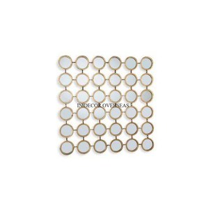 Espejo de pared enmarcado de Metal de calidad de lujo pulido brillante plateado de forma Irregular, suministros de decoración para el hogar y el Hotel y la sala de estar - Product Image 6