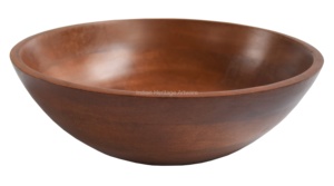 Tazón de Madera Artesanal de Estilo Americano Moderno, Utensilio de Cocina Multiusos Más Vendido para Servir Ensaladas, Frutas, Fiestas, Directo de Fábrica - Product Image 3